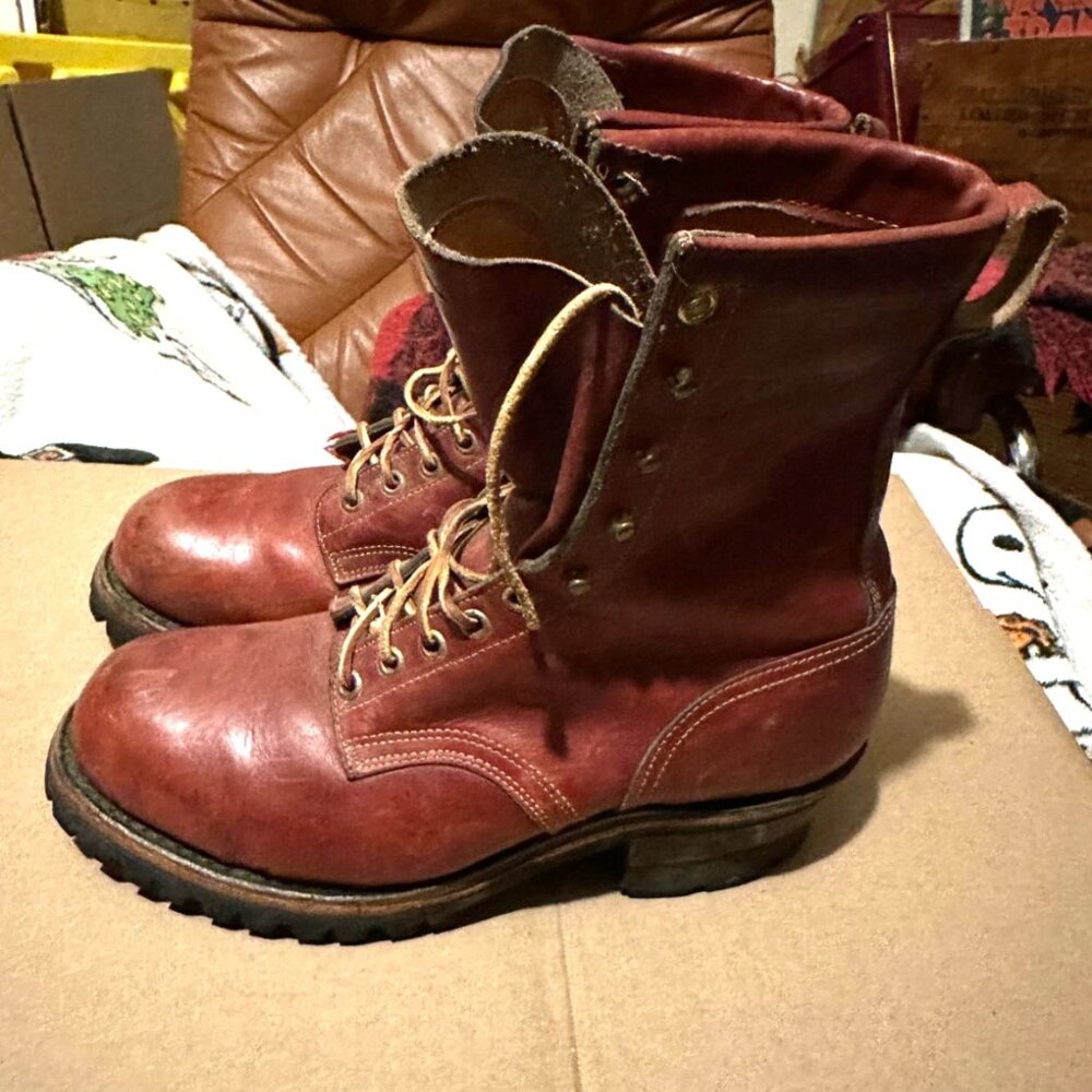 Herman Survivors Vintage Logger Boots Vintage Men Size 9.5 steel toe - Picture 8 of 9